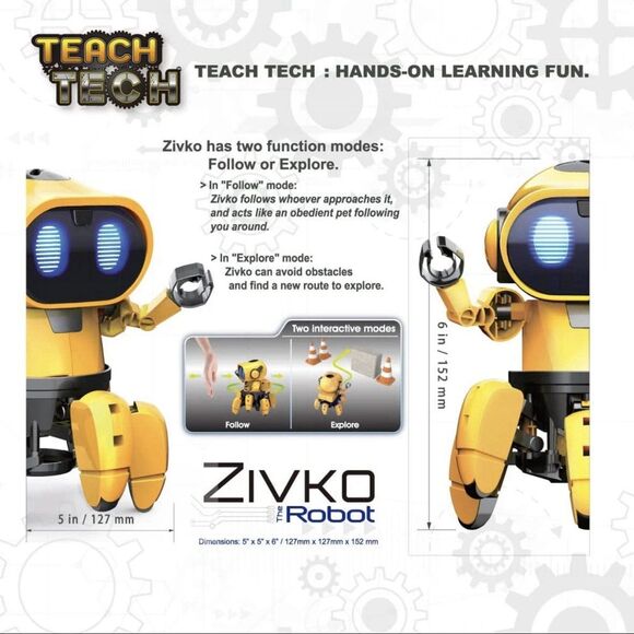 Elenco Teach Tech Zivko Robot STEM Toy Build AI Robots for Kids Ages 10 Plus - Picture 4 of 6
